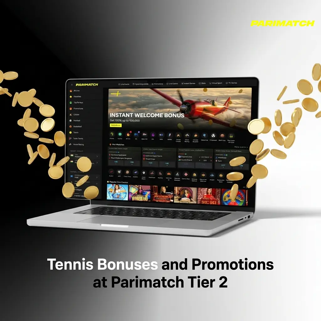 Parimatch Tier 2 tennis bonuses including Sports Welcome Bonus 150% up to 20,000 INR and other promotions