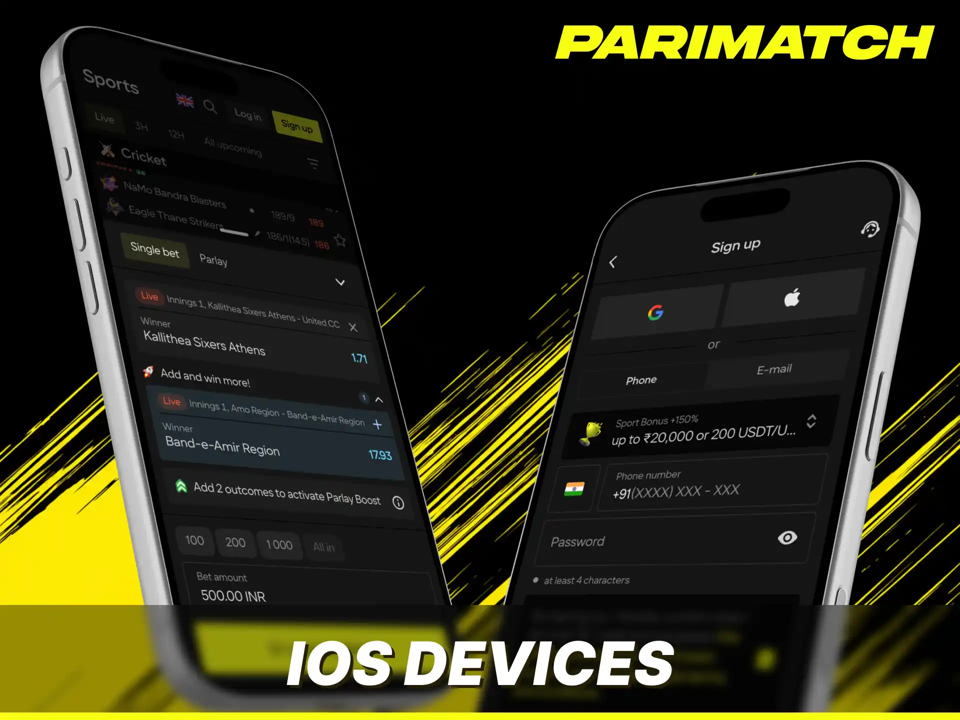 Review system requirements for apple phones to install the Parimatch app properly.