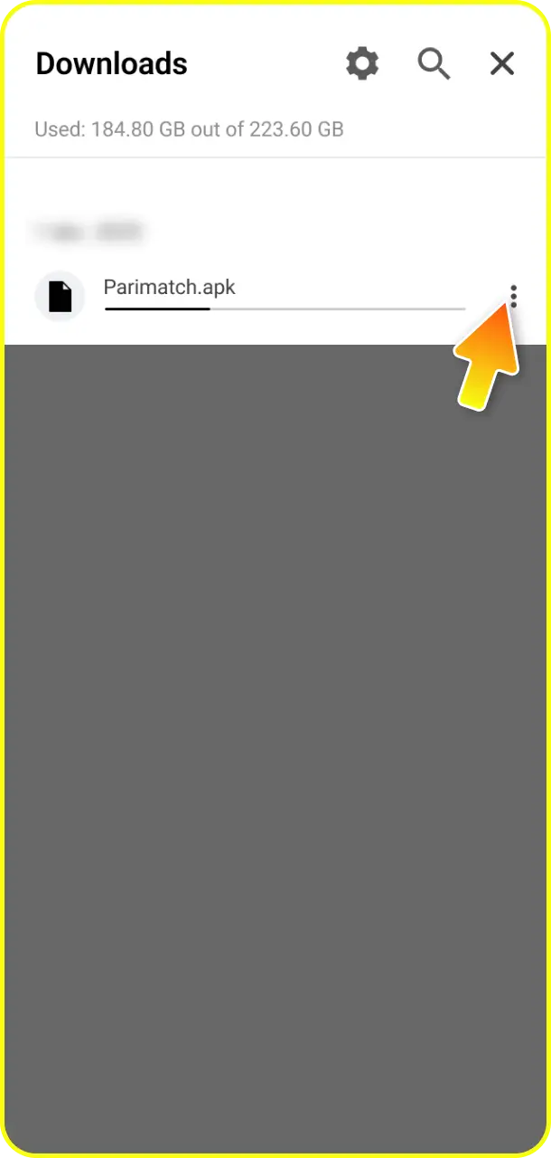 Open your downloads folder and run the APK file to set up Chicken Road at Parimatch.