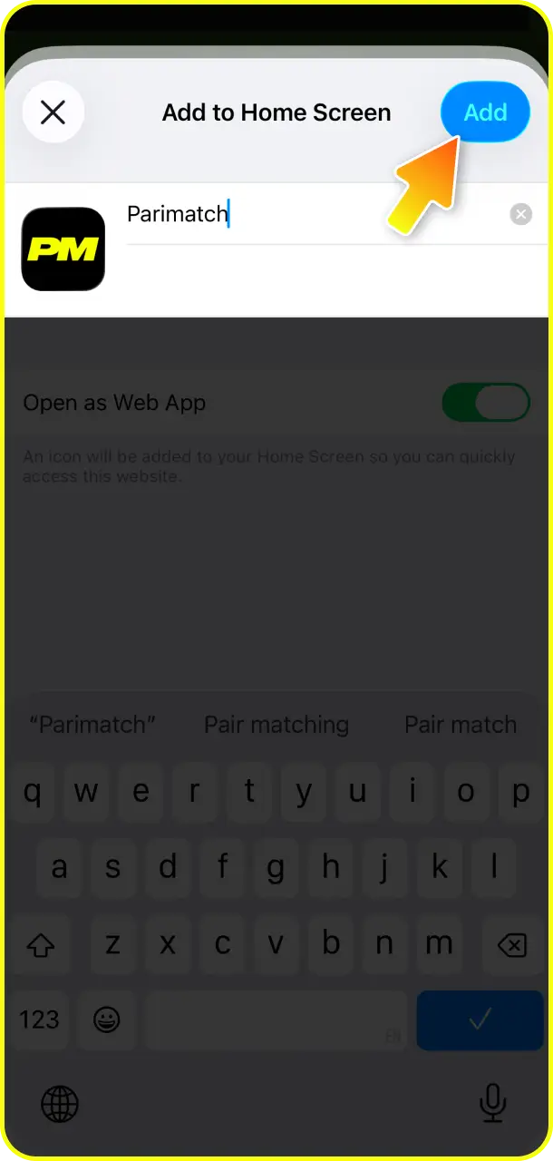 Open the newly created application shortcut to confirm and launch Chicken Road on Parimatch.