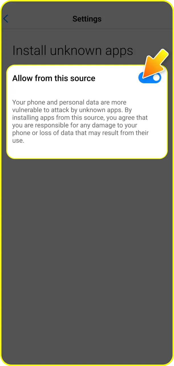 Modify your device security parameters to allow installs from unknown sources for JetX at Parimatch.