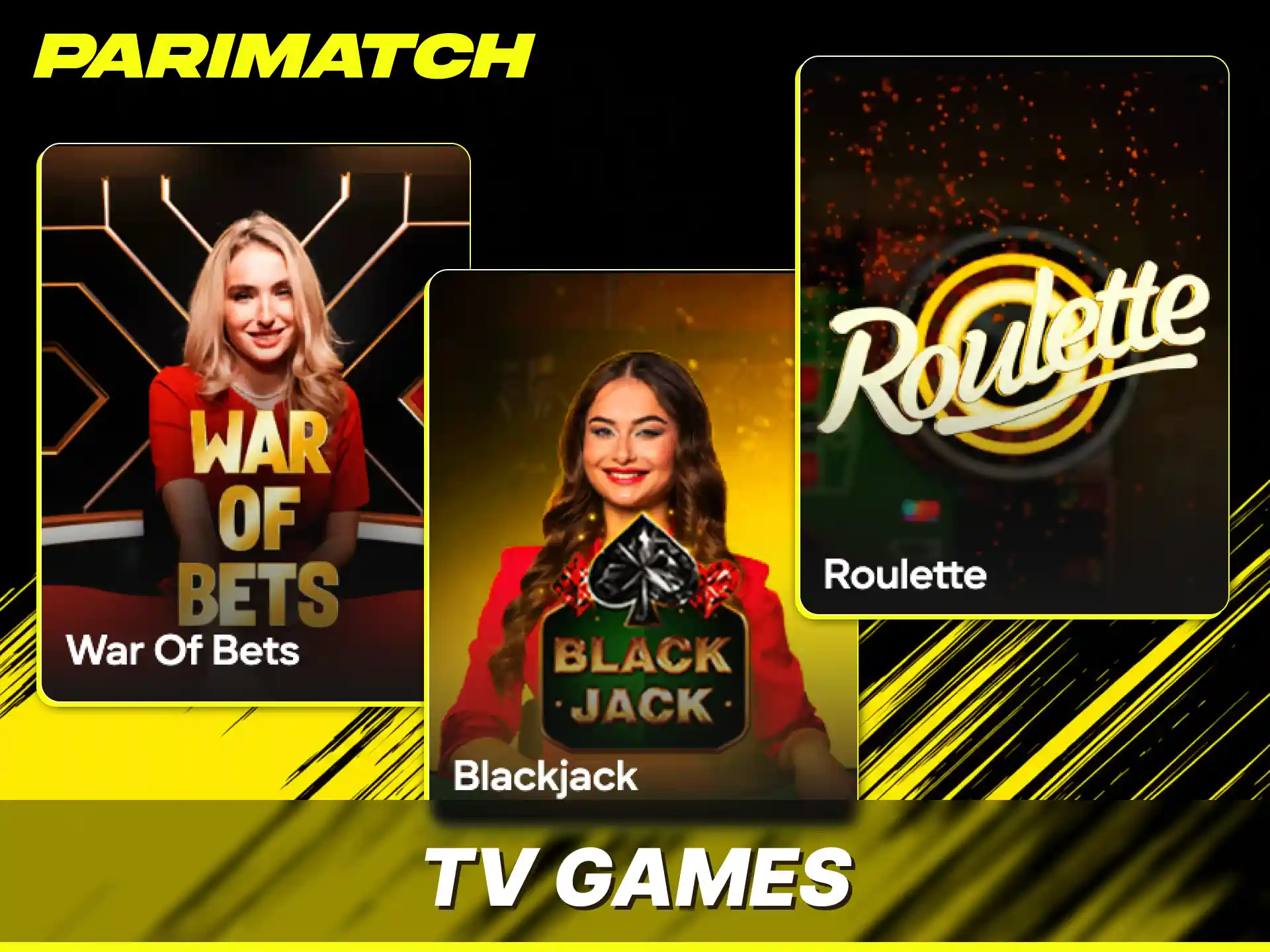 Join interactive live streams and enjoy popular TV games on Parimatch.
