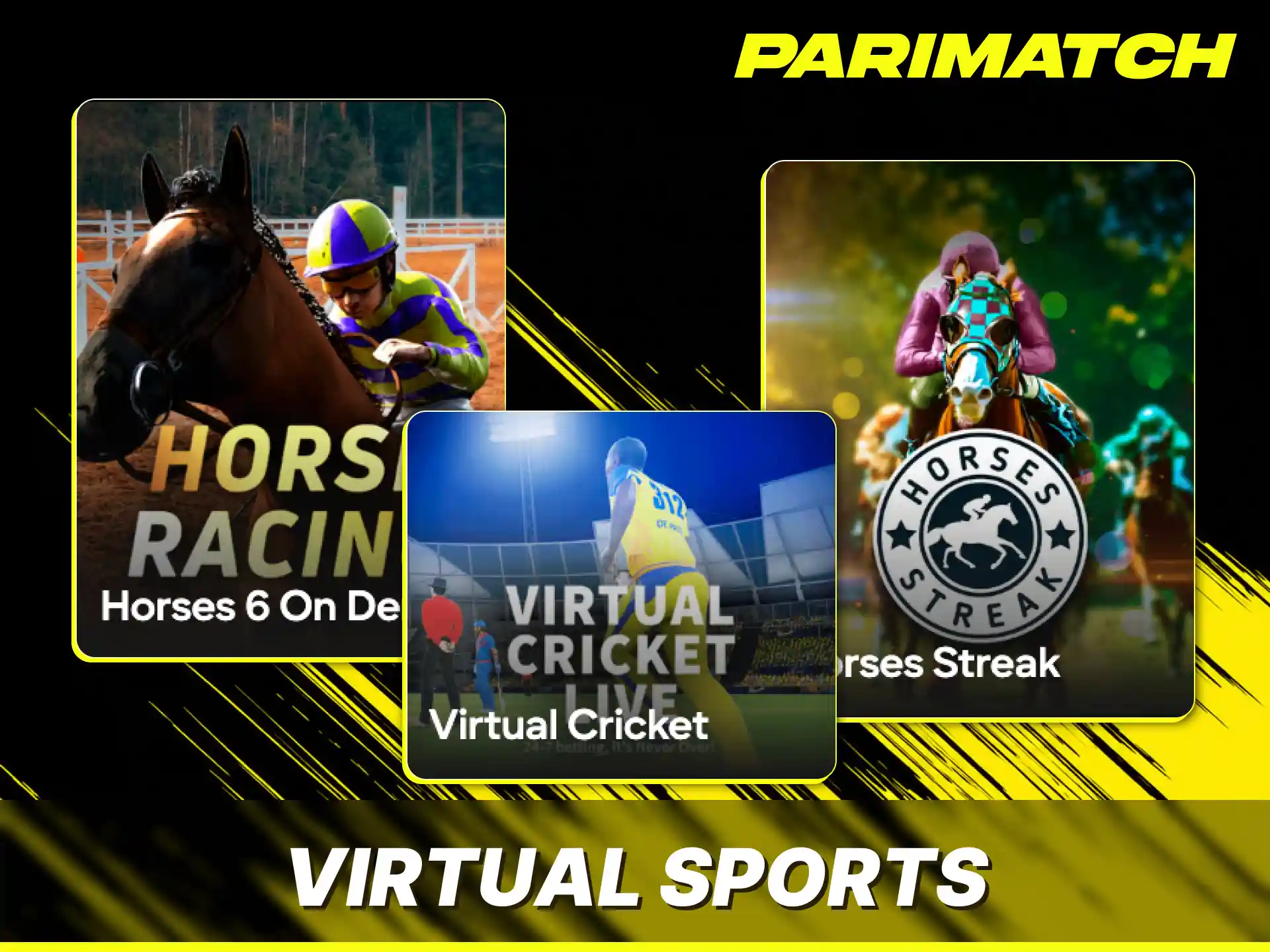 Place exciting digital wagers on dynamic virtual sports simulators at Parimatch.